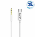  VIDVIE AUX - Type C وصلة شاحن   - VIDVIE Type C Aux Cable for Samsung Galaxy ft Audio Connector AL1109 3.5mm White 